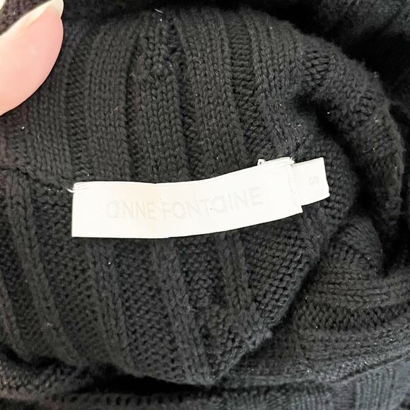 Anne Fontaine Amandine Long Sleeve Knit Dress With Shoulder Cutouts Black Small - Picture 2 of 14